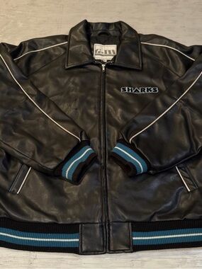 ISO San Jose Sharks Vintage Black Leather Jacket
